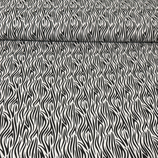 Midnight Zebra Ripple Print Fabric - 100% Cotton | 45” Wide