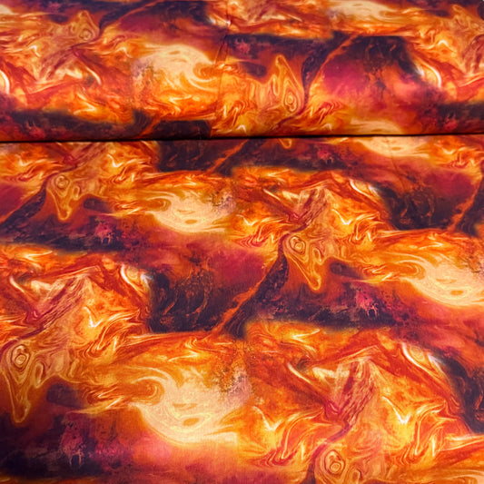 Ember Lava Marble Print Fabric - 100% Cotton | 45” Wide