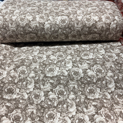 Vintage Rose Toile Print Flannel Fabric – 100% Cotton | 108” Wide
