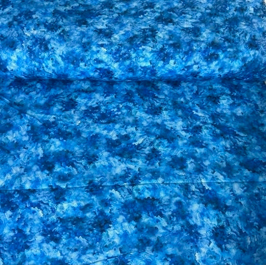 Blue Watercolor Cloud Print Fabric - 100% Cotton | 108” Wide